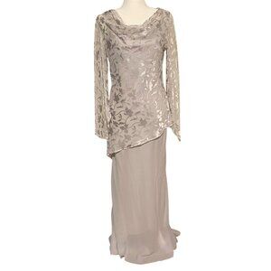 Onyx Nite Formal 2 Piece Grey Evening Gown Size 8
